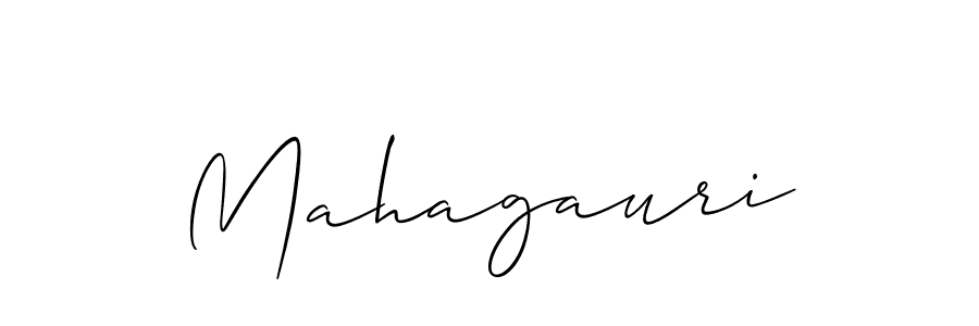 Make a beautiful signature design for name Mahagauri. With this signature (Allison_Script) style, you can create a handwritten signature for free. Mahagauri signature style 2 images and pictures png