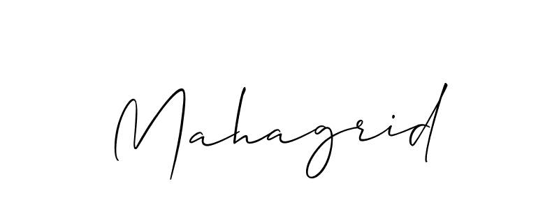 How to Draw Mahagrid signature style? Allison_Script is a latest design signature styles for name Mahagrid. Mahagrid signature style 2 images and pictures png