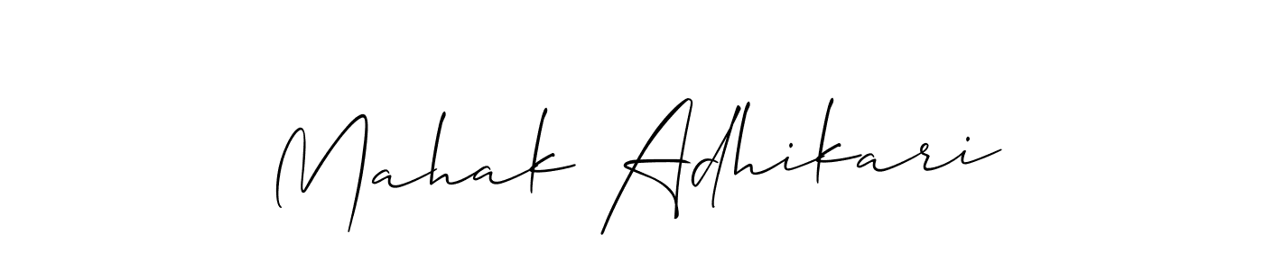 How to make Mahak Adhikari signature? Allison_Script is a professional autograph style. Create handwritten signature for Mahak Adhikari name. Mahak Adhikari signature style 2 images and pictures png