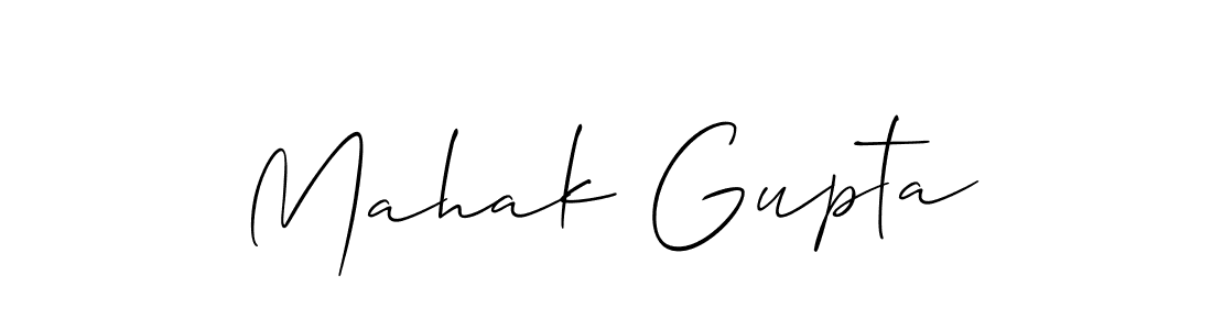 Also You can easily find your signature by using the search form. We will create Mahak Gupta name handwritten signature images for you free of cost using Allison_Script sign style. Mahak Gupta signature style 2 images and pictures png