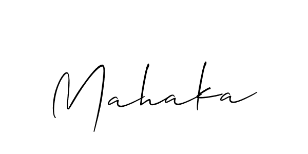 Design your own signature with our free online signature maker. With this signature software, you can create a handwritten (Allison_Script) signature for name Mahaka. Mahaka signature style 2 images and pictures png