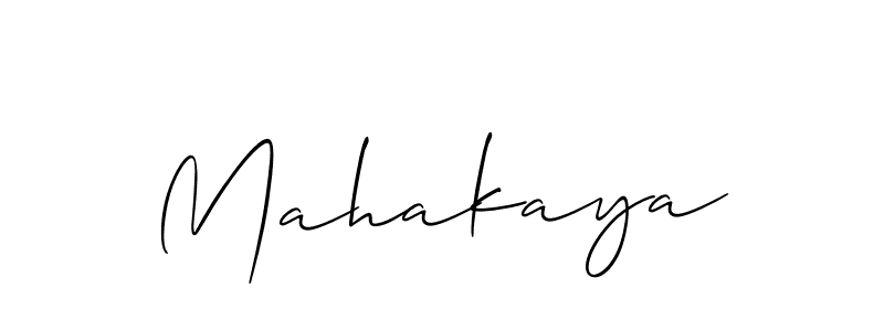 Make a beautiful signature design for name Mahakaya. With this signature (Allison_Script) style, you can create a handwritten signature for free. Mahakaya signature style 2 images and pictures png