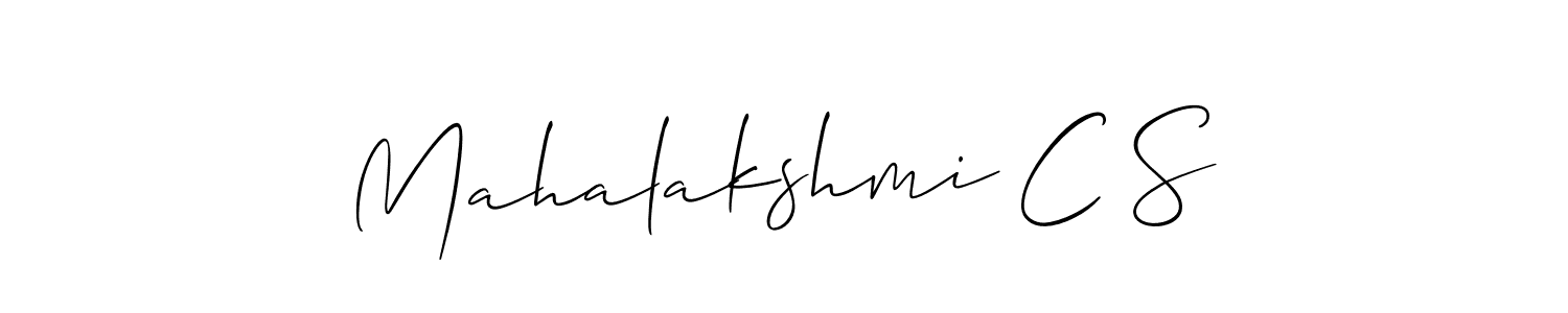 It looks lik you need a new signature style for name Mahalakshmi C S. Design unique handwritten (Allison_Script) signature with our free signature maker in just a few clicks. Mahalakshmi C S signature style 2 images and pictures png