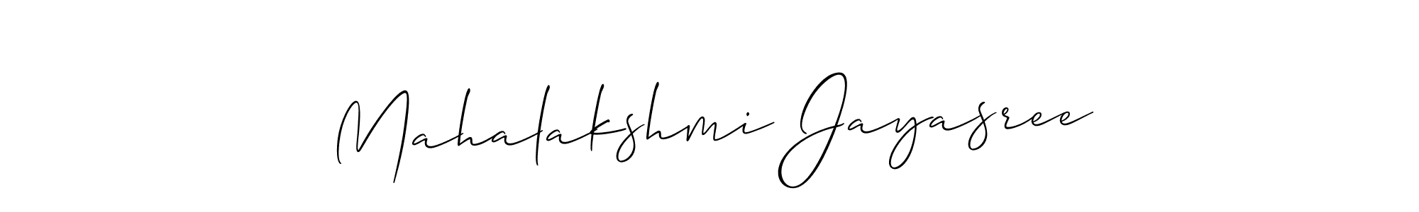 Make a beautiful signature design for name Mahalakshmi Jayasree. With this signature (Allison_Script) style, you can create a handwritten signature for free. Mahalakshmi Jayasree signature style 2 images and pictures png