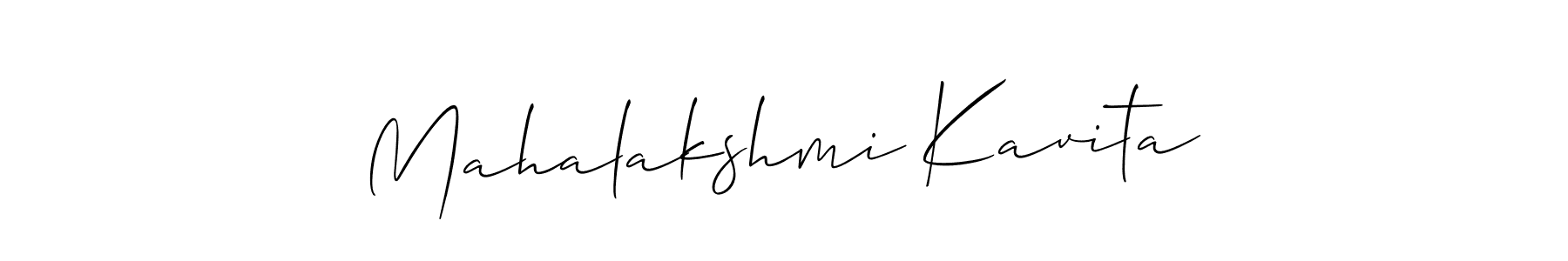 Create a beautiful signature design for name Mahalakshmi Kavita. With this signature (Allison_Script) fonts, you can make a handwritten signature for free. Mahalakshmi Kavita signature style 2 images and pictures png