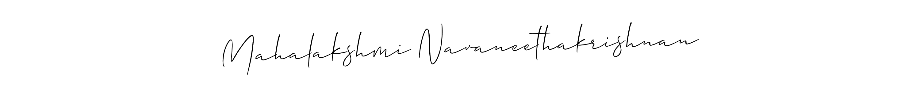 How to make Mahalakshmi Navaneethakrishnan name signature. Use Allison_Script style for creating short signs online. This is the latest handwritten sign. Mahalakshmi Navaneethakrishnan signature style 2 images and pictures png