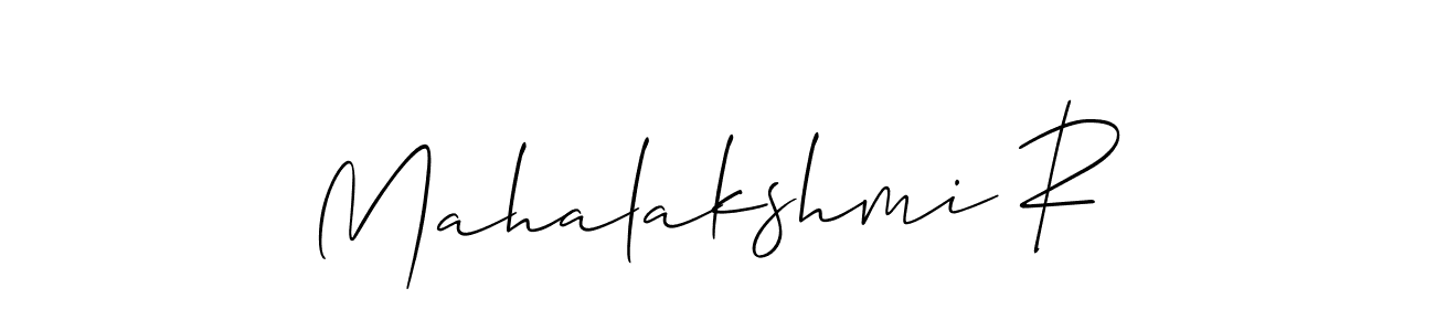 Make a beautiful signature design for name Mahalakshmi R. With this signature (Allison_Script) style, you can create a handwritten signature for free. Mahalakshmi R signature style 2 images and pictures png