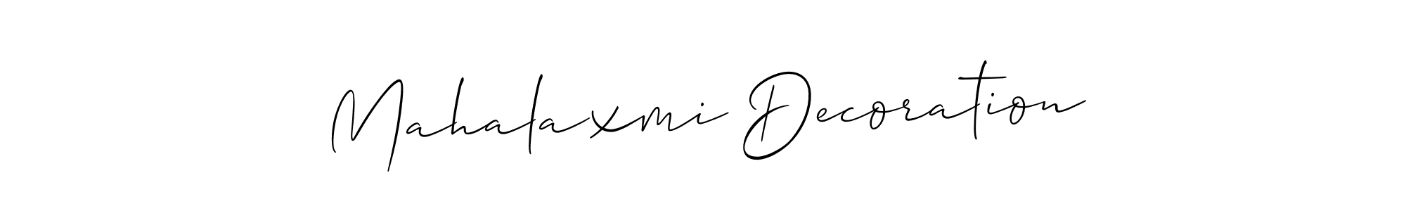 Also we have Mahalaxmi Decoration name is the best signature style. Create professional handwritten signature collection using Allison_Script autograph style. Mahalaxmi Decoration signature style 2 images and pictures png