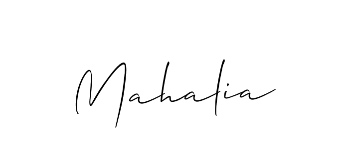 Design your own signature with our free online signature maker. With this signature software, you can create a handwritten (Allison_Script) signature for name Mahalia. Mahalia signature style 2 images and pictures png