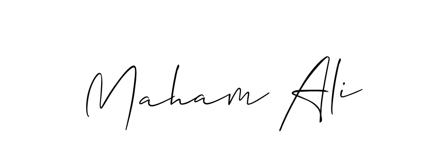 How to make Maham Ali signature? Allison_Script is a professional autograph style. Create handwritten signature for Maham Ali name. Maham Ali signature style 2 images and pictures png