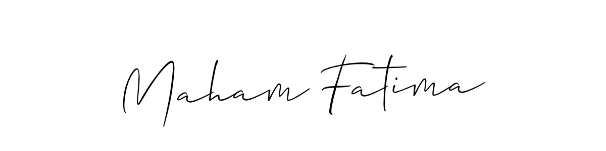 if you are searching for the best signature style for your name Maham Fatima. so please give up your signature search. here we have designed multiple signature styles  using Allison_Script. Maham Fatima signature style 2 images and pictures png