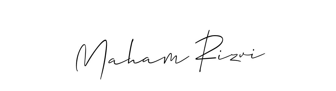 It looks lik you need a new signature style for name Maham Rizvi. Design unique handwritten (Allison_Script) signature with our free signature maker in just a few clicks. Maham Rizvi signature style 2 images and pictures png