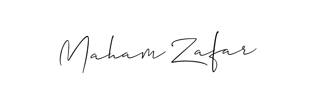 Also You can easily find your signature by using the search form. We will create Maham Zafar name handwritten signature images for you free of cost using Allison_Script sign style. Maham Zafar signature style 2 images and pictures png