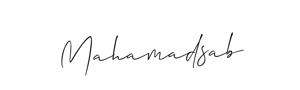 Make a short Mahamadsab signature style. Manage your documents anywhere anytime using Allison_Script. Create and add eSignatures, submit forms, share and send files easily. Mahamadsab signature style 2 images and pictures png