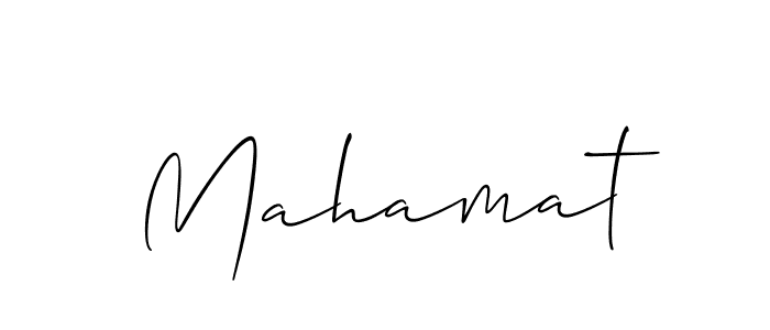 Use a signature maker to create a handwritten signature online. With this signature software, you can design (Allison_Script) your own signature for name Mahamat. Mahamat signature style 2 images and pictures png
