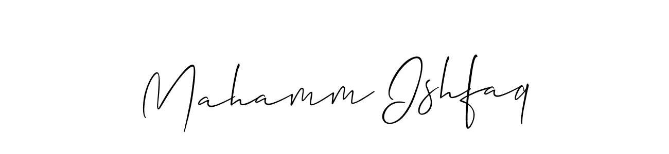 How to make Mahamm Ishfaq signature? Allison_Script is a professional autograph style. Create handwritten signature for Mahamm Ishfaq name. Mahamm Ishfaq signature style 2 images and pictures png