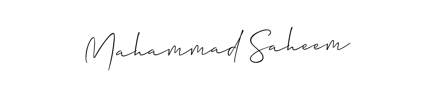 Design your own signature with our free online signature maker. With this signature software, you can create a handwritten (Allison_Script) signature for name Mahammad Saheem. Mahammad Saheem signature style 2 images and pictures png