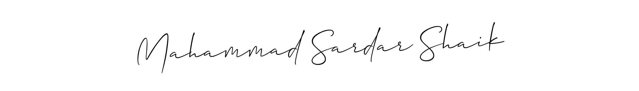 Make a short Mahammad Sardar Shaik signature style. Manage your documents anywhere anytime using Allison_Script. Create and add eSignatures, submit forms, share and send files easily. Mahammad Sardar Shaik signature style 2 images and pictures png