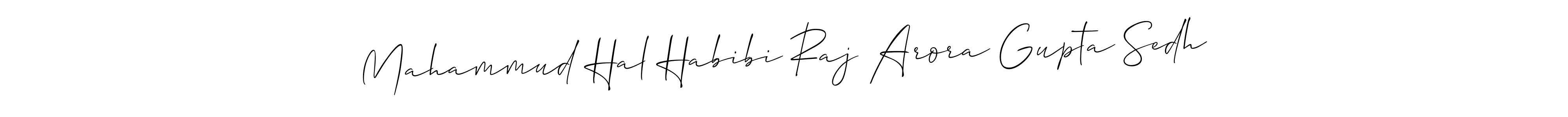 Create a beautiful signature design for name Mahammud Hal Habibi Raj Arora Gupta Sedh. With this signature (Allison_Script) fonts, you can make a handwritten signature for free. Mahammud Hal Habibi Raj Arora Gupta Sedh signature style 2 images and pictures png