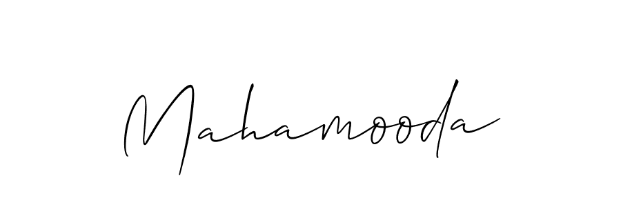 Create a beautiful signature design for name Mahamooda. With this signature (Allison_Script) fonts, you can make a handwritten signature for free. Mahamooda signature style 2 images and pictures png