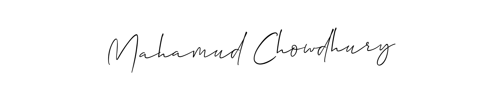 The best way (Allison_Script) to make a short signature is to pick only two or three words in your name. The name Mahamud Chowdhury include a total of six letters. For converting this name. Mahamud Chowdhury signature style 2 images and pictures png