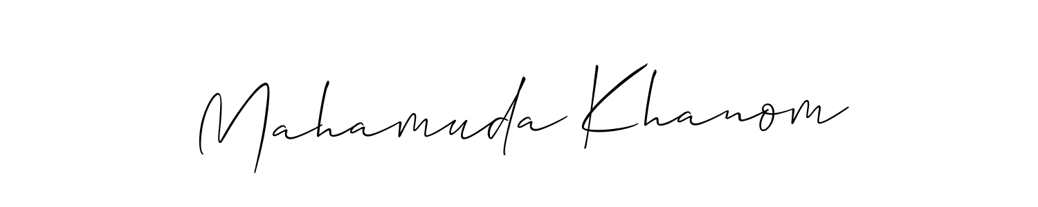 Create a beautiful signature design for name Mahamuda Khanom. With this signature (Allison_Script) fonts, you can make a handwritten signature for free. Mahamuda Khanom signature style 2 images and pictures png