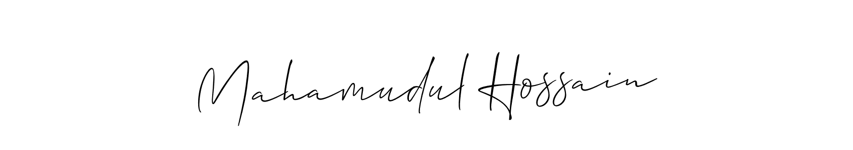 How to make Mahamudul Hossain name signature. Use Allison_Script style for creating short signs online. This is the latest handwritten sign. Mahamudul Hossain signature style 2 images and pictures png