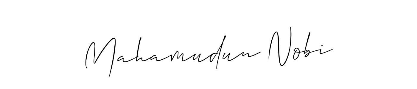 The best way (Allison_Script) to make a short signature is to pick only two or three words in your name. The name Mahamudun Nobi include a total of six letters. For converting this name. Mahamudun Nobi signature style 2 images and pictures png