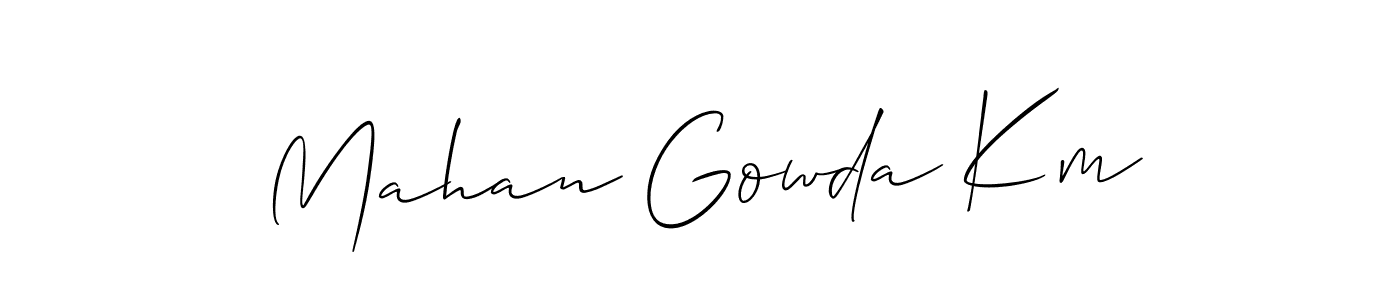 if you are searching for the best signature style for your name Mahan Gowda Km. so please give up your signature search. here we have designed multiple signature styles  using Allison_Script. Mahan Gowda Km signature style 2 images and pictures png