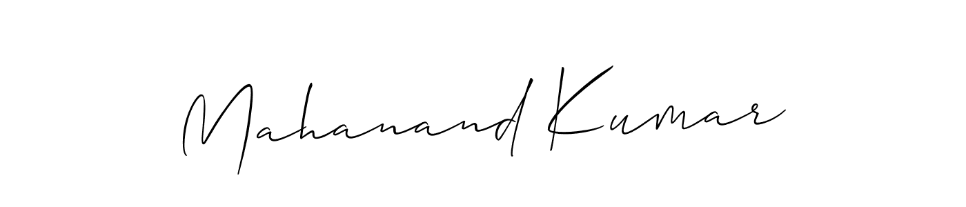 Make a beautiful signature design for name Mahanand Kumar. With this signature (Allison_Script) style, you can create a handwritten signature for free. Mahanand Kumar signature style 2 images and pictures png
