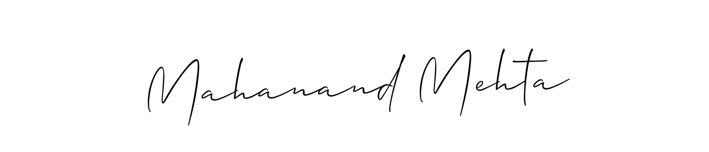 Make a beautiful signature design for name Mahanand Mehta. With this signature (Allison_Script) style, you can create a handwritten signature for free. Mahanand Mehta signature style 2 images and pictures png