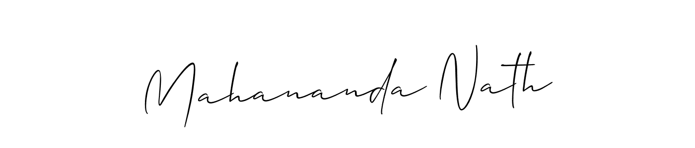 Make a beautiful signature design for name Mahananda Nath. With this signature (Allison_Script) style, you can create a handwritten signature for free. Mahananda Nath signature style 2 images and pictures png