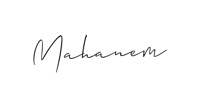 Design your own signature with our free online signature maker. With this signature software, you can create a handwritten (Allison_Script) signature for name Mahanem. Mahanem signature style 2 images and pictures png