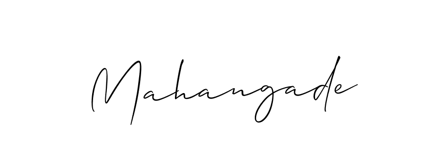 It looks lik you need a new signature style for name Mahangade. Design unique handwritten (Allison_Script) signature with our free signature maker in just a few clicks. Mahangade signature style 2 images and pictures png