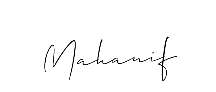 How to make Mahanif name signature. Use Allison_Script style for creating short signs online. This is the latest handwritten sign. Mahanif signature style 2 images and pictures png