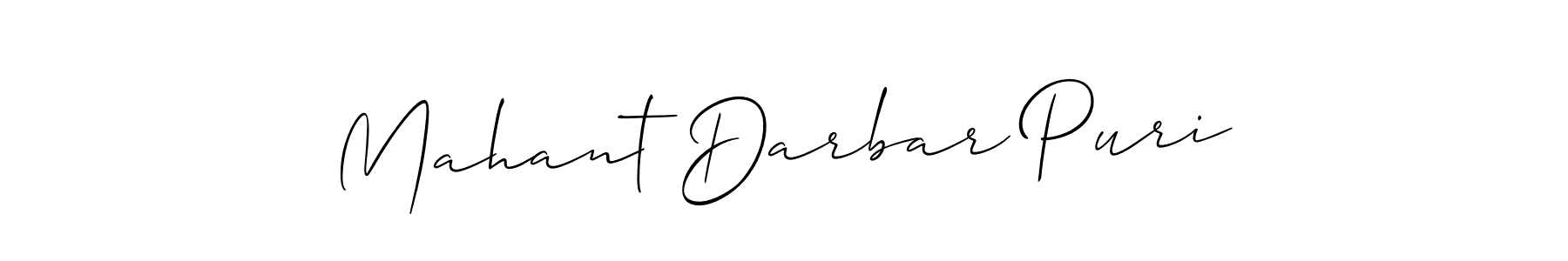 Use a signature maker to create a handwritten signature online. With this signature software, you can design (Allison_Script) your own signature for name Mahant Darbar Puri. Mahant Darbar Puri signature style 2 images and pictures png