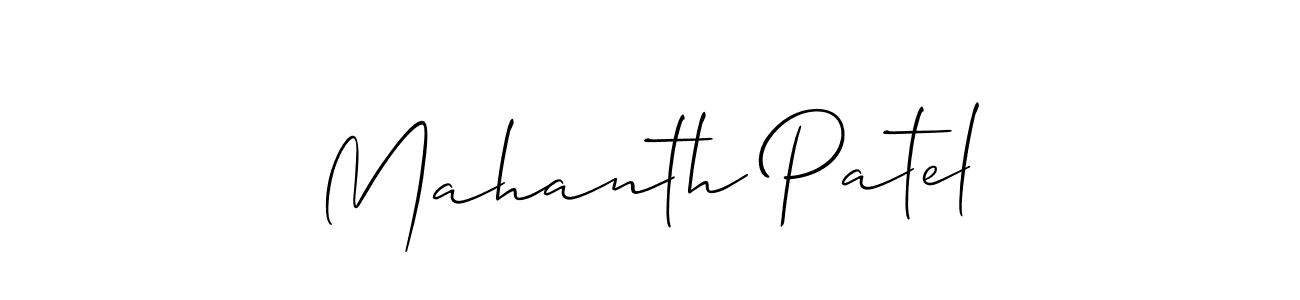 Mahanth Patel stylish signature style. Best Handwritten Sign (Allison_Script) for my name. Handwritten Signature Collection Ideas for my name Mahanth Patel. Mahanth Patel signature style 2 images and pictures png