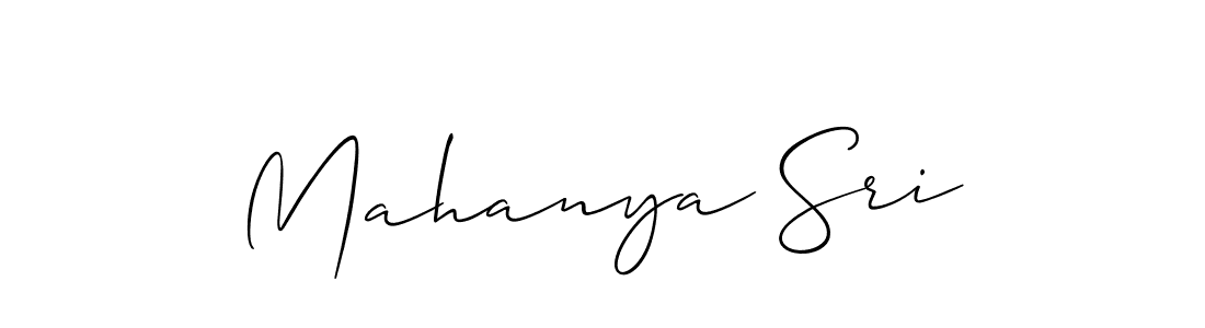 Allison_Script is a professional signature style that is perfect for those who want to add a touch of class to their signature. It is also a great choice for those who want to make their signature more unique. Get Mahanya Sri name to fancy signature for free. Mahanya Sri signature style 2 images and pictures png