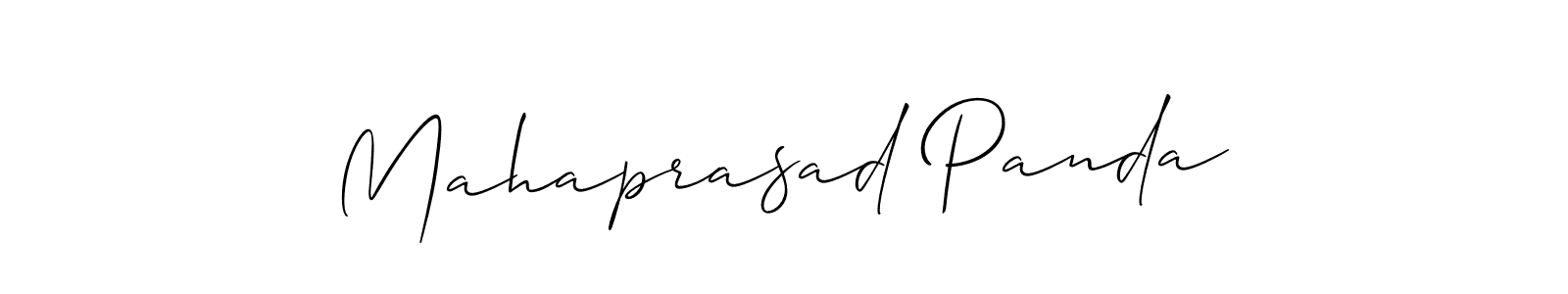 The best way (Allison_Script) to make a short signature is to pick only two or three words in your name. The name Mahaprasad Panda include a total of six letters. For converting this name. Mahaprasad Panda signature style 2 images and pictures png