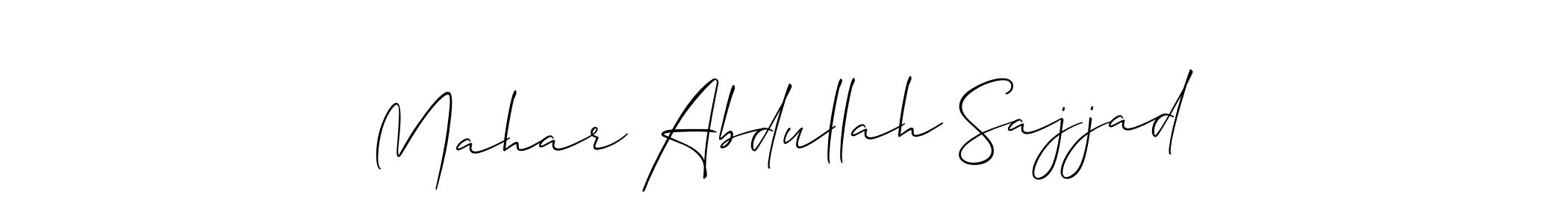 Mahar Abdullah Sajjad stylish signature style. Best Handwritten Sign (Allison_Script) for my name. Handwritten Signature Collection Ideas for my name Mahar Abdullah Sajjad. Mahar Abdullah Sajjad signature style 2 images and pictures png