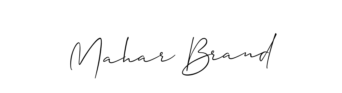The best way (Allison_Script) to make a short signature is to pick only two or three words in your name. The name Mahar Brand include a total of six letters. For converting this name. Mahar Brand signature style 2 images and pictures png