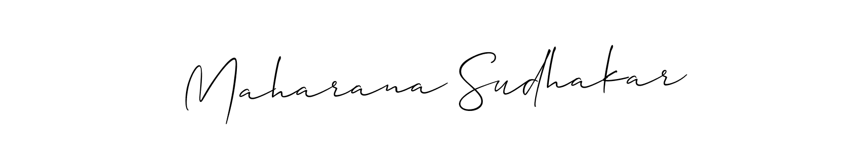 Also You can easily find your signature by using the search form. We will create Maharana Sudhakar name handwritten signature images for you free of cost using Allison_Script sign style. Maharana Sudhakar signature style 2 images and pictures png