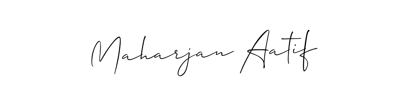 Design your own signature with our free online signature maker. With this signature software, you can create a handwritten (Allison_Script) signature for name Maharjan Aatif. Maharjan Aatif signature style 2 images and pictures png