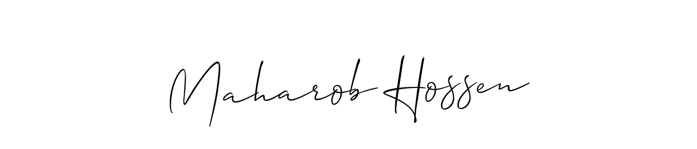 Design your own signature with our free online signature maker. With this signature software, you can create a handwritten (Allison_Script) signature for name Maharob Hossen. Maharob Hossen signature style 2 images and pictures png