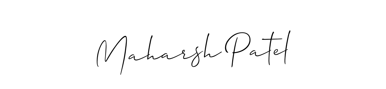 How to make Maharsh Patel signature? Allison_Script is a professional autograph style. Create handwritten signature for Maharsh Patel name. Maharsh Patel signature style 2 images and pictures png