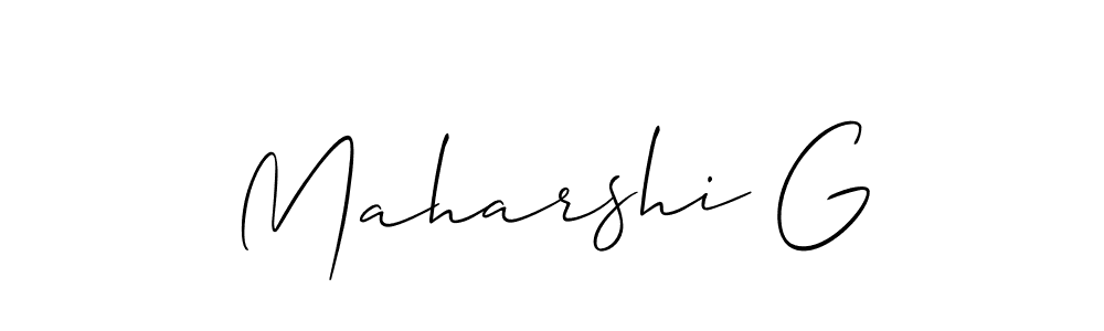 It looks lik you need a new signature style for name Maharshi G. Design unique handwritten (Allison_Script) signature with our free signature maker in just a few clicks. Maharshi G signature style 2 images and pictures png