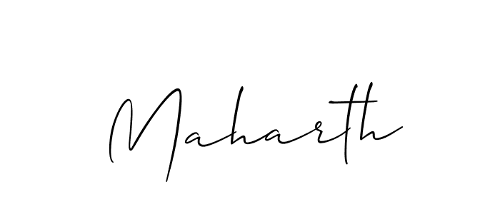 How to make Maharth signature? Allison_Script is a professional autograph style. Create handwritten signature for Maharth name. Maharth signature style 2 images and pictures png