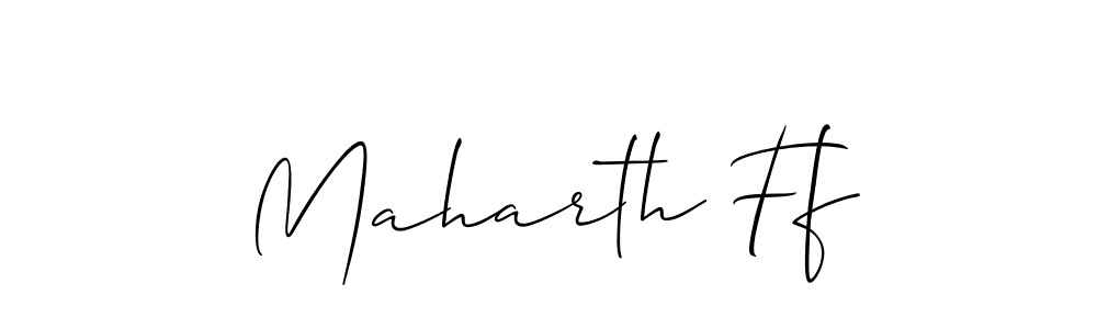 How to Draw Maharth Ff signature style? Allison_Script is a latest design signature styles for name Maharth Ff. Maharth Ff signature style 2 images and pictures png