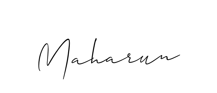 Design your own signature with our free online signature maker. With this signature software, you can create a handwritten (Allison_Script) signature for name Maharun. Maharun signature style 2 images and pictures png