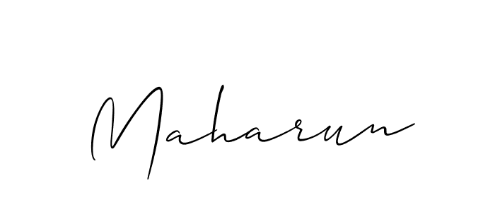 Design your own signature with our free online signature maker. With this signature software, you can create a handwritten (Allison_Script) signature for name Maharun. Maharun signature style 2 images and pictures png